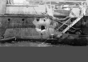 Daños sufridos por el Crucero Oleg en Tsushima