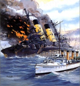 Acorazado Kniaz Suvorov y torpedero Biedovy