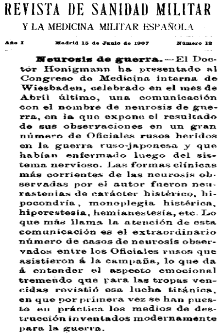 Revista de Sanidad Militar (15 de junio de 1907)