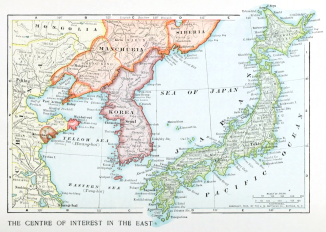 Map of Japan, Korea, and adjacent areas in 1903